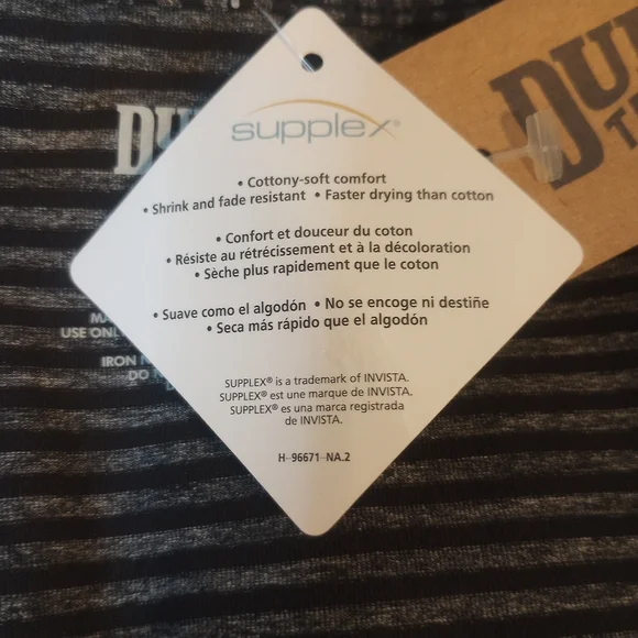 DULUTH TRADING CO Women's NoGa Stretch Dress Black Grey Striped Zip Pocket New L - Picture 6 of 11